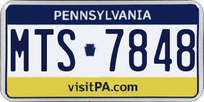 PA license plate MTS7848