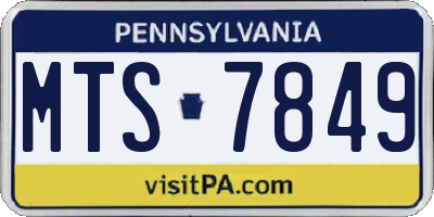 PA license plate MTS7849