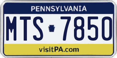 PA license plate MTS7850