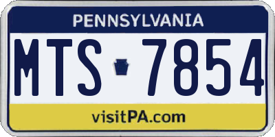 PA license plate MTS7854