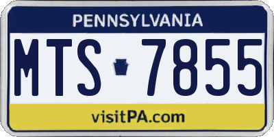 PA license plate MTS7855
