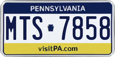 PA license plate MTS7858