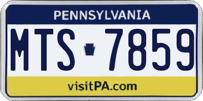 PA license plate MTS7859