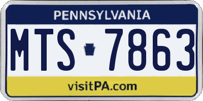 PA license plate MTS7863