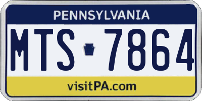 PA license plate MTS7864