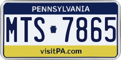PA license plate MTS7865