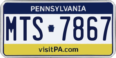 PA license plate MTS7867