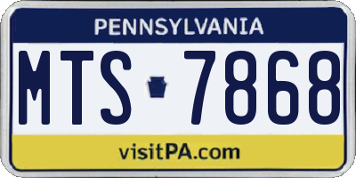 PA license plate MTS7868