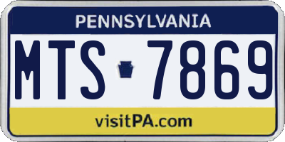 PA license plate MTS7869