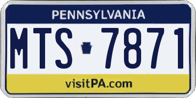 PA license plate MTS7871
