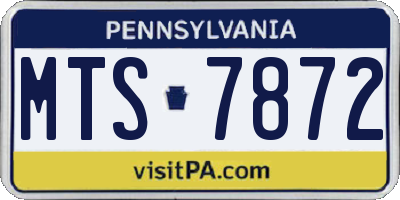 PA license plate MTS7872