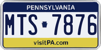 PA license plate MTS7876