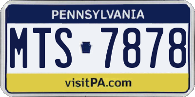 PA license plate MTS7878