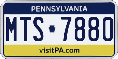 PA license plate MTS7880