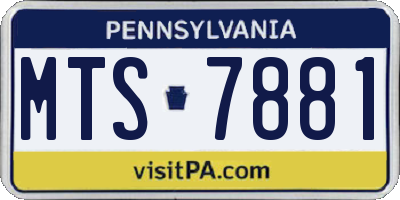 PA license plate MTS7881