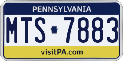 PA license plate MTS7883
