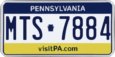 PA license plate MTS7884