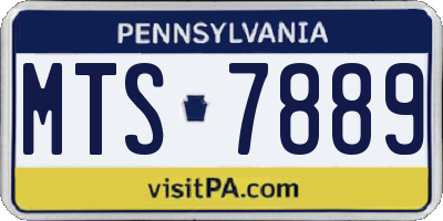PA license plate MTS7889
