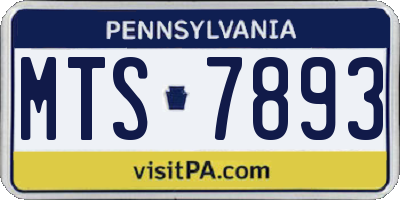 PA license plate MTS7893