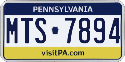 PA license plate MTS7894