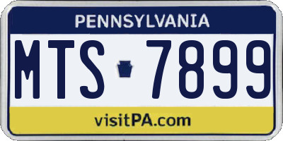 PA license plate MTS7899