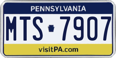 PA license plate MTS7907