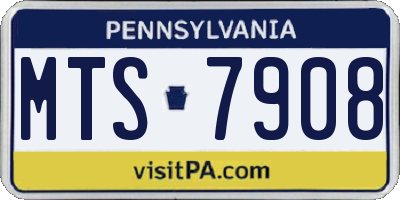 PA license plate MTS7908