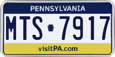 PA license plate MTS7917