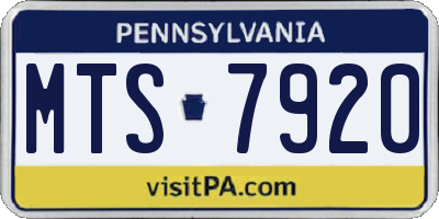 PA license plate MTS7920