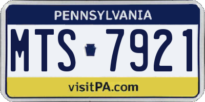 PA license plate MTS7921