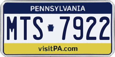 PA license plate MTS7922