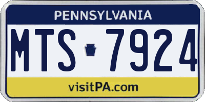 PA license plate MTS7924