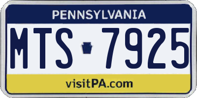 PA license plate MTS7925