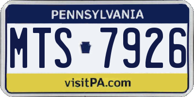 PA license plate MTS7926