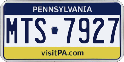 PA license plate MTS7927