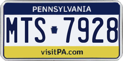 PA license plate MTS7928