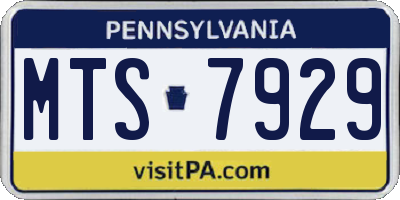 PA license plate MTS7929