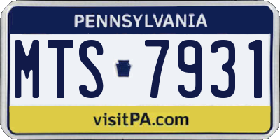 PA license plate MTS7931