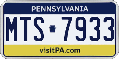 PA license plate MTS7933