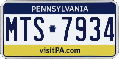 PA license plate MTS7934