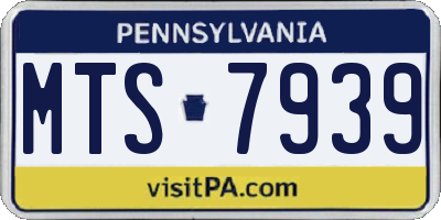 PA license plate MTS7939