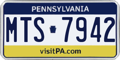 PA license plate MTS7942