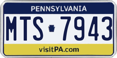 PA license plate MTS7943