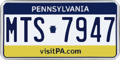 PA license plate MTS7947