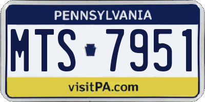 PA license plate MTS7951