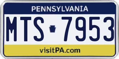PA license plate MTS7953