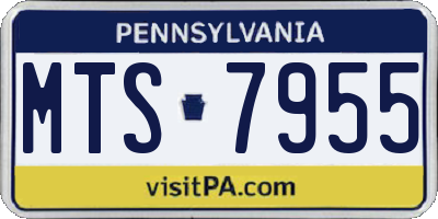 PA license plate MTS7955