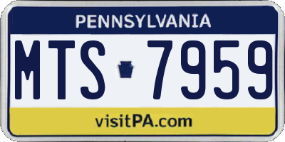 PA license plate MTS7959