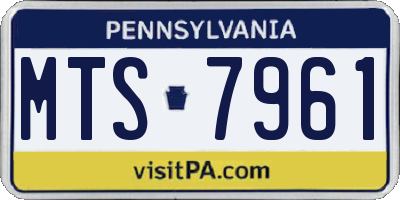 PA license plate MTS7961