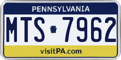 PA license plate MTS7962